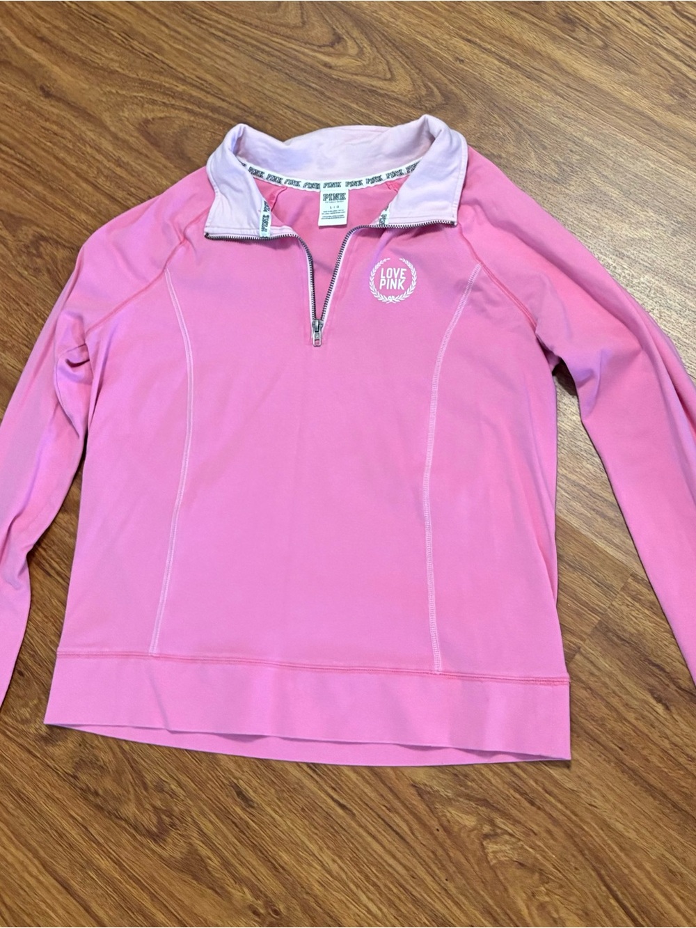 PINK Victoria's Secret Pink Quarter-Zip Pullover Sweatshirt Size Large
